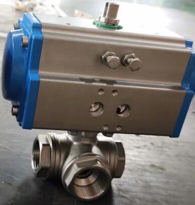 氣動螺紋三通球閥