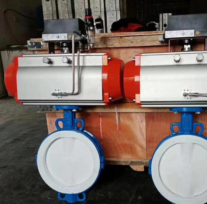 氣動(dòng)碳鋼襯氟蝶閥